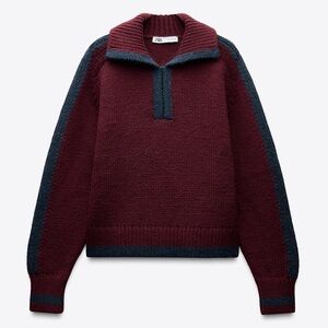 ZARA CONTRAST KNIT SWEATER